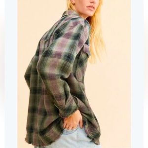 Free people anneli plaid Shacket oversized xs